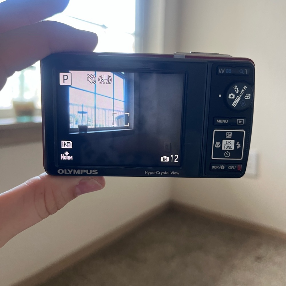 Olympus Red Digital Camera with Accessories - Picture 7 of 15